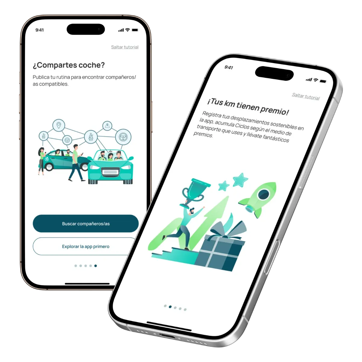 Ciclogreen app onboarding screens